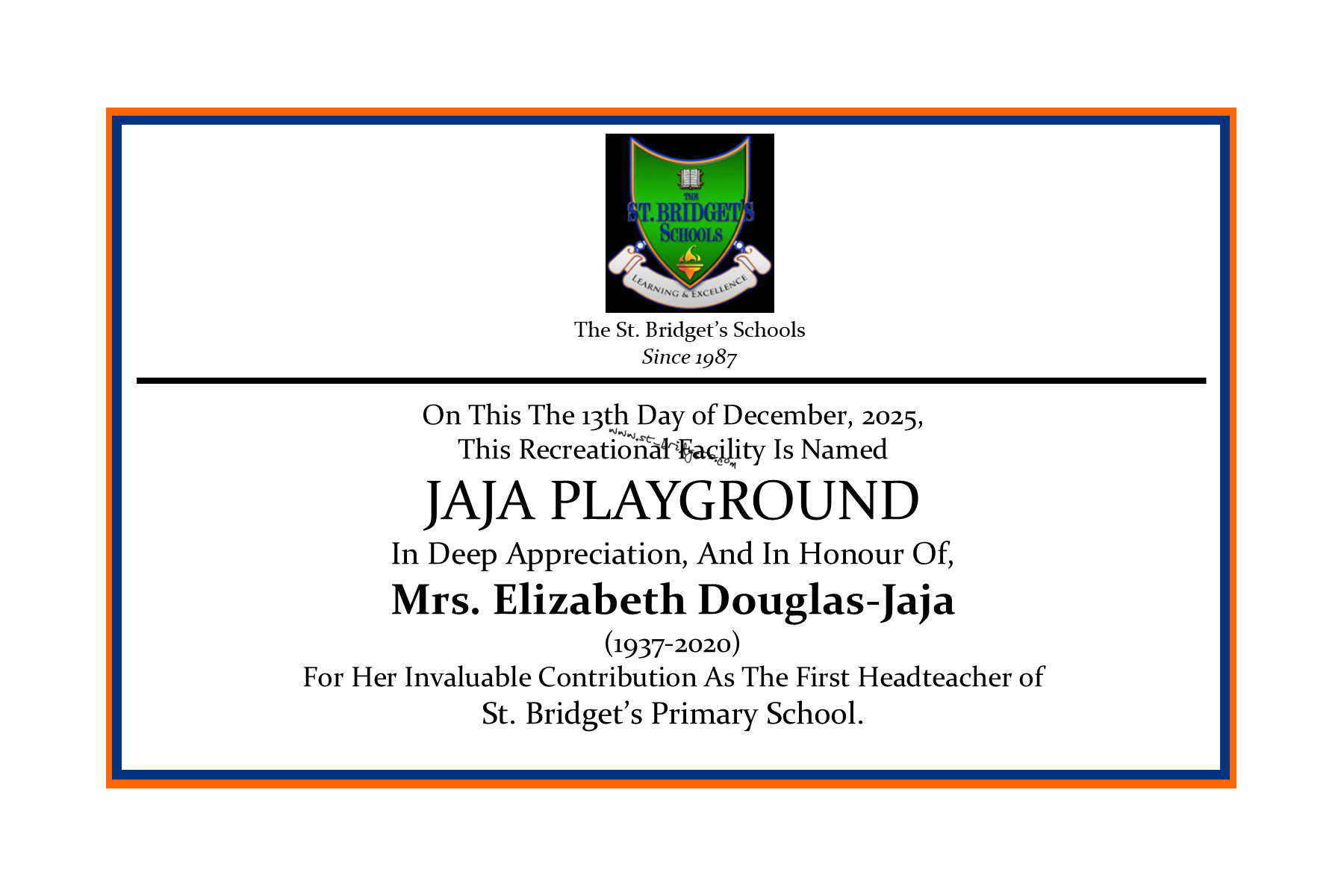 Jaja Playground Plaque