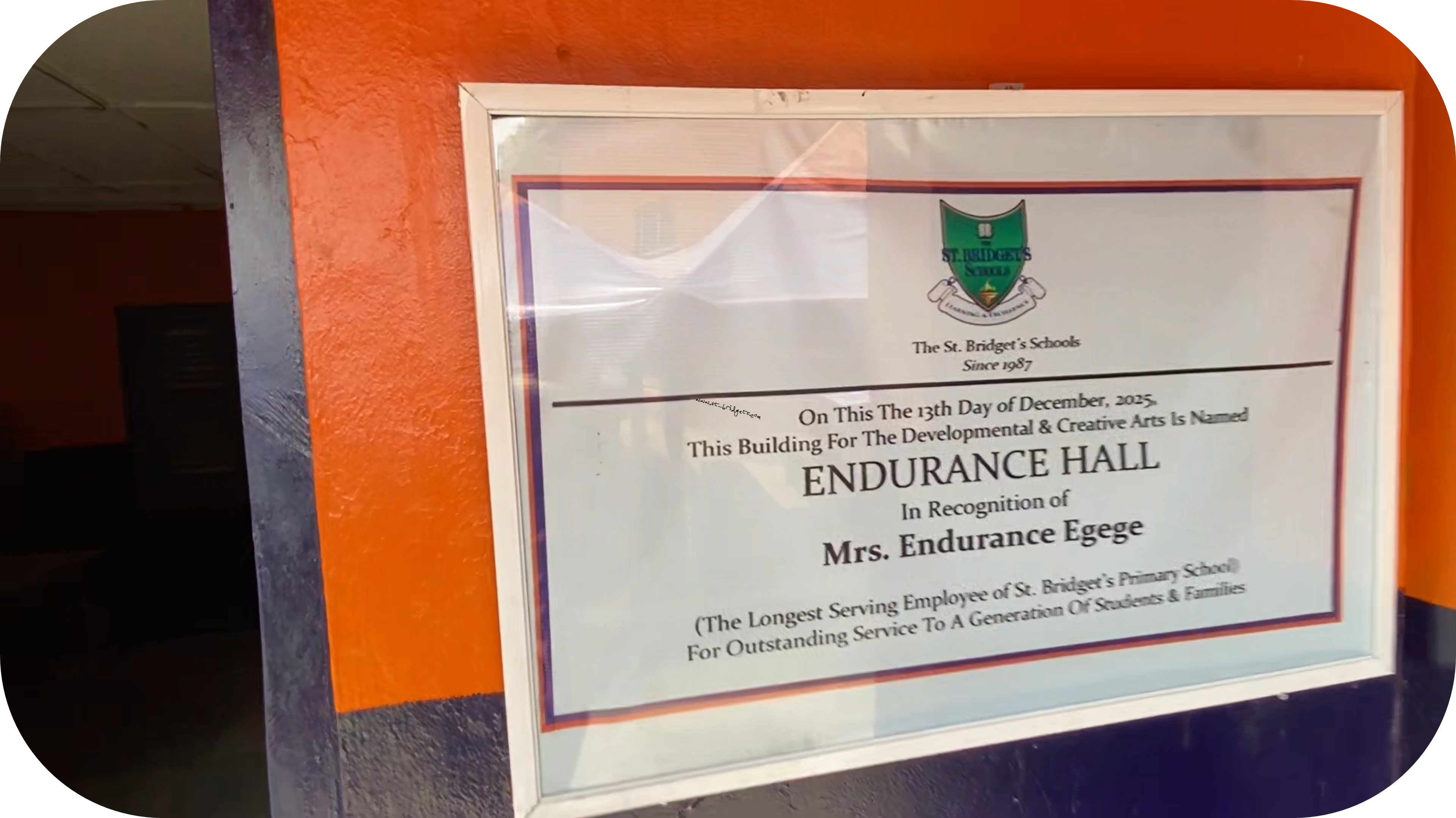 Endurance Hall Plaque